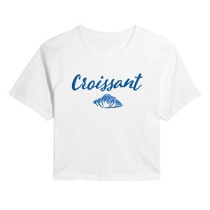 Women's - Instant Message - Croissant Cropped Graphic T-Shirt - 1 of 4