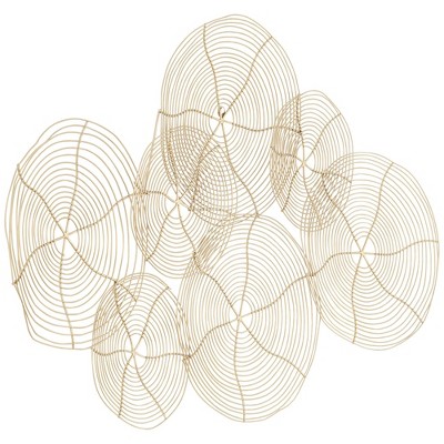 Glossy Gold Metal Overlapping Circles Wall Art, 39"