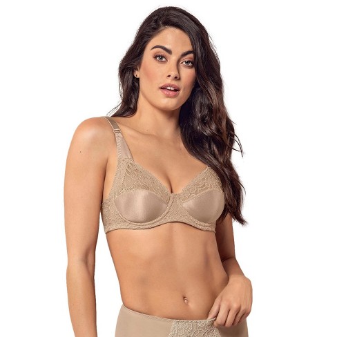 Leonisa Laced Balconette Push-up Bra With Wide Underbust Band - Beige 38b :  Target