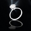 Slickblue Classic Solitaire Round CZ Engagement Ring, Rhodium-Plated, 1 Ct., 2 Ct., or 3.5 Ct., Sizes 5-10 - 3 of 4
