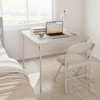 3-Piece Folding Dining Table Set for 4 – Beige Faux Leather Tabletop with 4 Padded Chairs, Space-Saving Modern Square Kitchen & Dining Table - 4 of 4