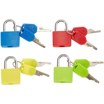 Suitcase Padlock - Key - Bright Yellow - Pack of 2