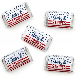 Big Dot of Happiness Stars and Stripes - Mini Candy Bar Wrapper Stickers - Memorial Day, 4th of July & Labor Day USA Patriotic Small Favors - 40 Count - 1 of 4