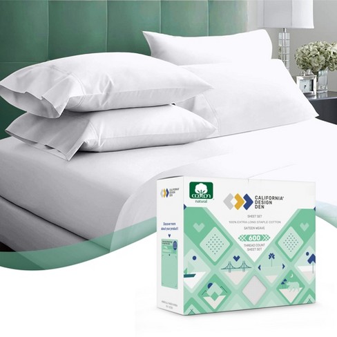 California Design Den King 600 Thread Count Sheet Set Pure White, What Size Sheets For A King Bed