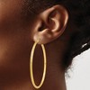 Black Bow Jewelry 2.5mm x 55mm 14k Yellow Gold Knife Edge Diamond-Cut Round Hoops - 3 of 4