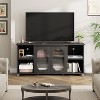 Modern Wooden TV Stand for 70 Inch, Entertainment Center with Storage, Shelves and Glass Doors, Media Console Cabinet Furniture for  Home Office - 3 of 4
