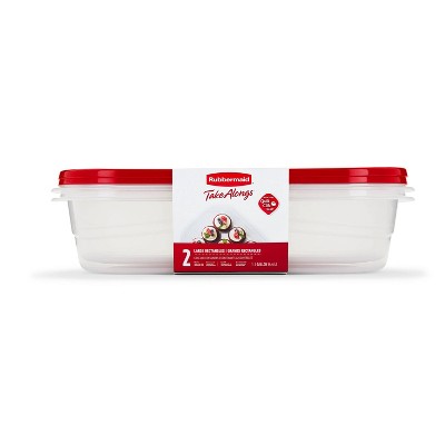 Rubbermaid TakeAlong 2pk 1.1gal Plastic Rectangle Food Storage Containers - Ruby Red: Microwave & Freezer Safe