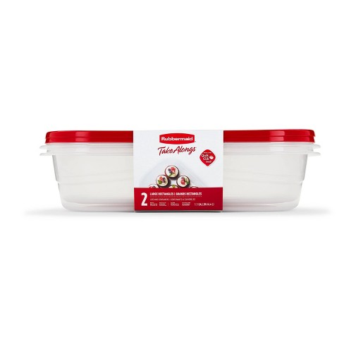 Rubbermaid TakeAlongs Food Storage Container - 1Gal 2pk, Red