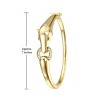 Guili 14K Yellow Gold Plated Wild Cat Door Knocker Bangle Bracelet with Emerald & Cubic Zirconia- Bold Jewelry for Special Occasions or Everyday Style - 2 of 3
