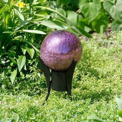 6" Plum Crackle Glass Gazing Globe