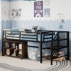 Okak Twin Size Metal Bookcase Loft Bed with Stairs & Storage Cubby,Contemporary Bed Frame for Bedroom,Kids Room - 2 of 4