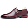 Santimon Mens Dress Shoes Slip On Leather Monk Straps Classic Vintage Loafers Burgundy - 2 of 4