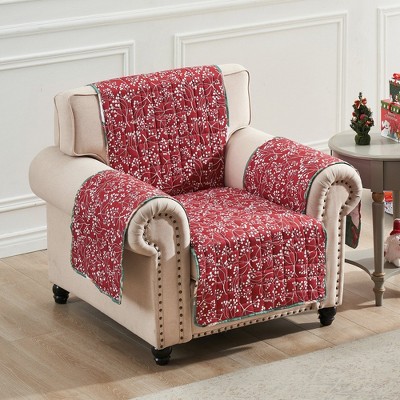 Holiday Forest Green and Red Reversible Chair Cover