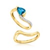 Ross-Simons 0.90 Carat London Blue Topaz Jewelry Set With Lab-Grown Diamonds: 2 Rings in 18kt Gold Over Sterling - 4 of 4