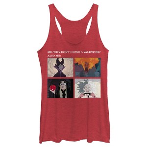 Women's Disney Villains Valentine's Day Meme EVIL Racerback Tank Top - 1 of 4