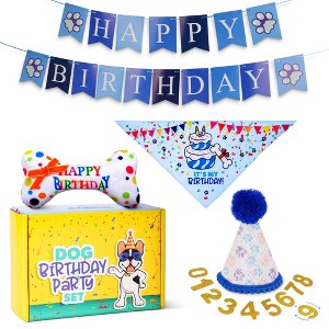 Pacific Pups Products Dog Birthday Party Set - 5 Piece Kit for Birthday Party for Dogs - 1 of 4