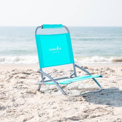 Teal Portable Folding Beach and Camping Chair with Steel Frame