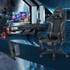 Costway Z-Shaped Racing Style Desk &  Massage Gaming Chair Set for Home Office - 2 of 3