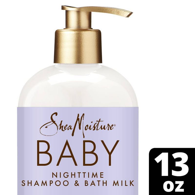 SheaMoisture Baby Manuka Honey &#38; Lavender Pump Nighttime Shampoo &#38; Bath Milk for Delicate Hair &#38; Skin - 13 fl oz, 1 of 12