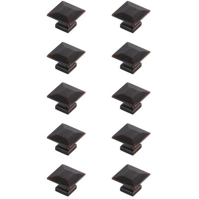 Elegant Lighting Cecil 1.3Inch Oil-rubbed Bronze Square Knob Multipack (Set of 10)