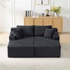 AENKYO 134" Modular Sectional Sleeper Sofa, U-Shaped Cloud Couch, No Assembly Required, 6-Seater Sofa for Living Room - Dark Gray - 3 of 4