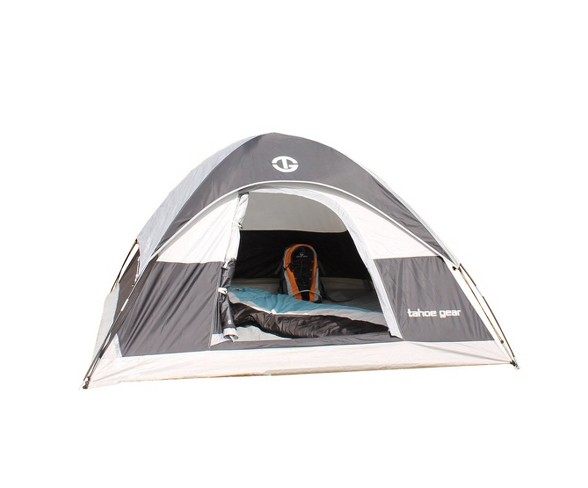 Tahoe Gear Powell 3 Person 3 Season Dome Camping Frame Tent, Black And Grey