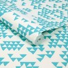 Secret Mountain Azure Teal and White Geometric Abstract Paste the Wall Wallpaper - 3 of 4