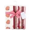 Hudson Baby Infant Girl Cotton Flannel Burp Cloths Bundle, Cutest Pumpkin, One Size - 2 of 4