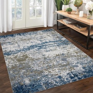 2'x6' Machine Washable Runner Rug, Non-Slip Low Pile Carpet for Hallway, Bedroom, Living Room, Kitchen, Dining Room, Grey - 1 of 4