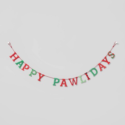 6ft Happy Pawlidays Garland Red/Green - Wondershop™