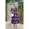 LEELA Women's Summer Maxi Nightdress Cover Up Gown Caftan Loungewear Dashiki House Dresses for Women 3X-4X Purple, Polka Dots - 4 of 4