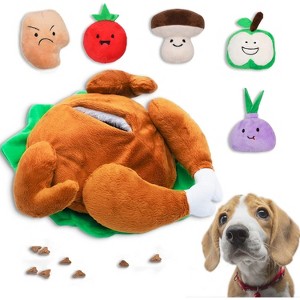 Hide and Seek Dog Toys, Turkey Squeaky Interactive Puzzle Dog Toys for Boredom and Stimulation, Dog Enrichment Toys for Small and Medium Dogs - 1 of 4