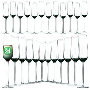NutriChef Crystal Champagne Flutes - Ultra Clear, Elegant Champagne Glasses, Hand Blown - 1 of 4
