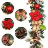 6 Ft Pre-Lit Christmas Garland, Battery Operated Xmas Garland with 20 Lights, Ball Ornaments Ribbons Bows for Mantle Table Centerpiece Home Decor - 4 of 4