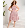 Plus Size Summer Dresses Women's Sleeveless Square Neck Smocked Flowy Ruffle A Line Maxi Dress - 2 of 4