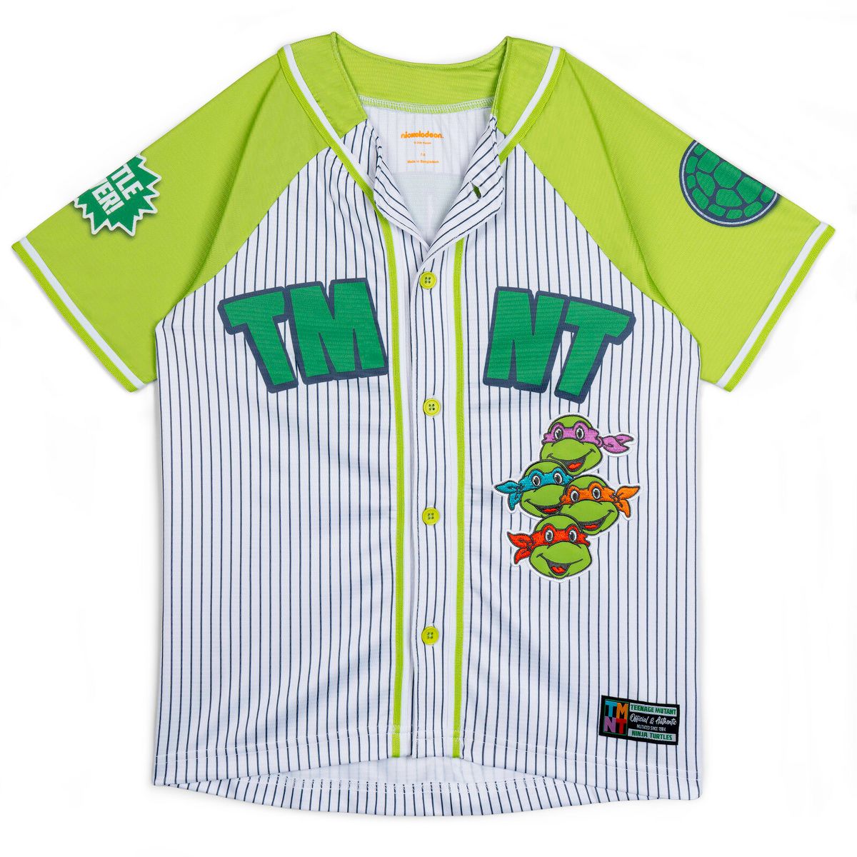 Teenage Mutant Ninja Turtles Mesh Baseball Jersey Button Down Dress Shirt Toddler