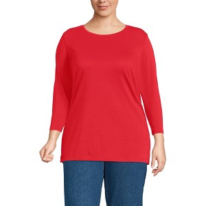 Lands' End Women's 3/4 Sleeve Cotton Supima Tunic - 1 of 3