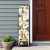 HomeRoots 36" White Gold And Green Solid Wood Luck St Patrick's Day Porch Sign - 2 of 4