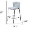 HomeRoots Set of Two 26" Gray And Black Faux Leather And Steel Counter Height Bar Chairs - 3 of 4