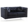TiramisuBest Sleek Black Contemporary Loveseat, Modern Upholstered Sofa for Living Room or Bedroom - 2 of 4