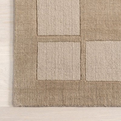 Petra 9' x 12' Fawn Wool-Blend High-Low Area Rug