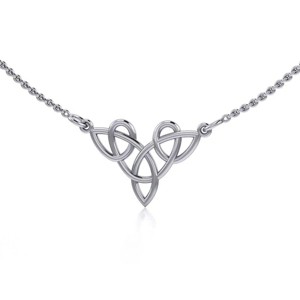 Slickblue Infinity Celtic Knot Necklace for Women in Sterling Silver, 0.75 Inch Trinity Pendant with 18" Chain - 1 of 3