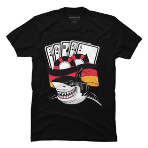Men's Design By Humans Shark Poker Player, Are You Ready By rasok T-Shirt - 1 of 2