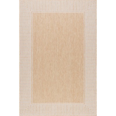 Nuloom Asha Striped Border Stain Resistant High Traffic Outdoor Area Rug
