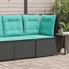vidaXL Patio Sofa Corner with Cushions Black Poly Rattan - Modular Outdoor Furniture with Removable Covers - 2 of 4
