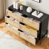 Rattan 6 Drawers Dresser, 47.2''Wx15.7''Dx32.3''H Boho Dresser with Metal Handles - 3 of 4