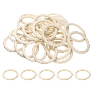 Unique Bargains Smooth Natural Unfinished Small Solid Wood Craft Ring 50 Pcs - 1 of 4