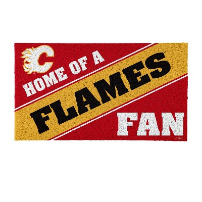 Evergreen Home of a Fan Calgary Flames 28" x 16" Woven PVC Indoor Outdoor Doormat