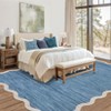 Modern Scalloped Living Room Rugs, Washable Solid Soft Bedroom Carpet Non Slip, Indoor Contemporary Home Decor Rugs - 4 of 4
