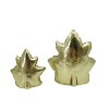 Transpac Golden Leaves Decor Set of 2 Resin Sculptures for Fall Harvest Tabletop Indoor Home Decoration Gifts - 3 of 3